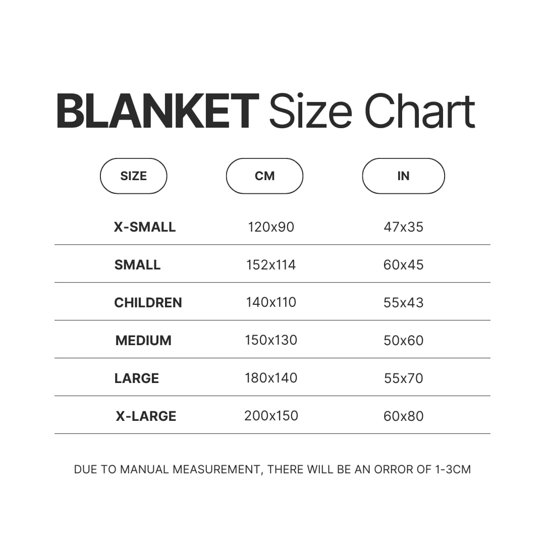 Blanket Size Chart - American Dad Merch