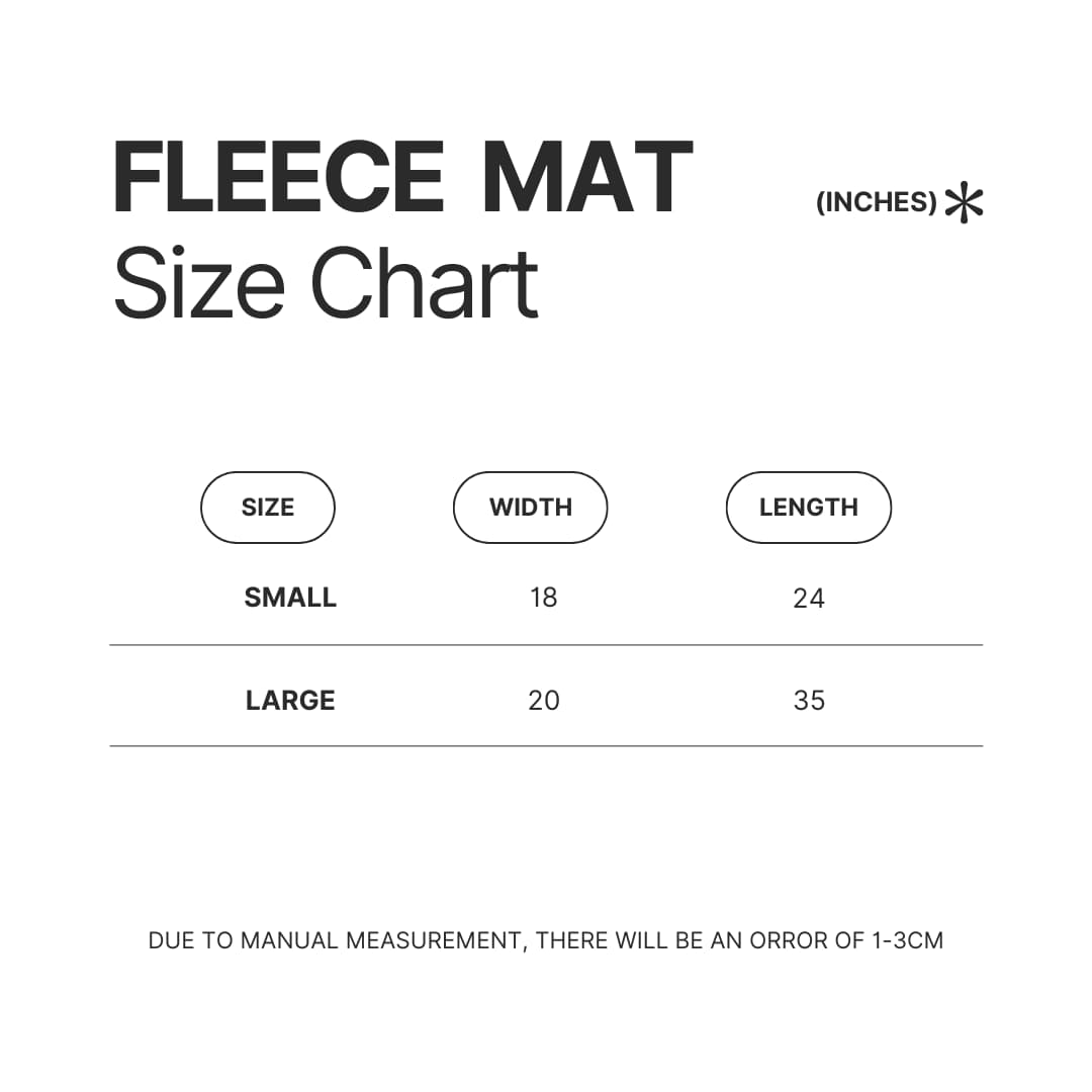 Fleece Mat Size Chart - American Dad Merch