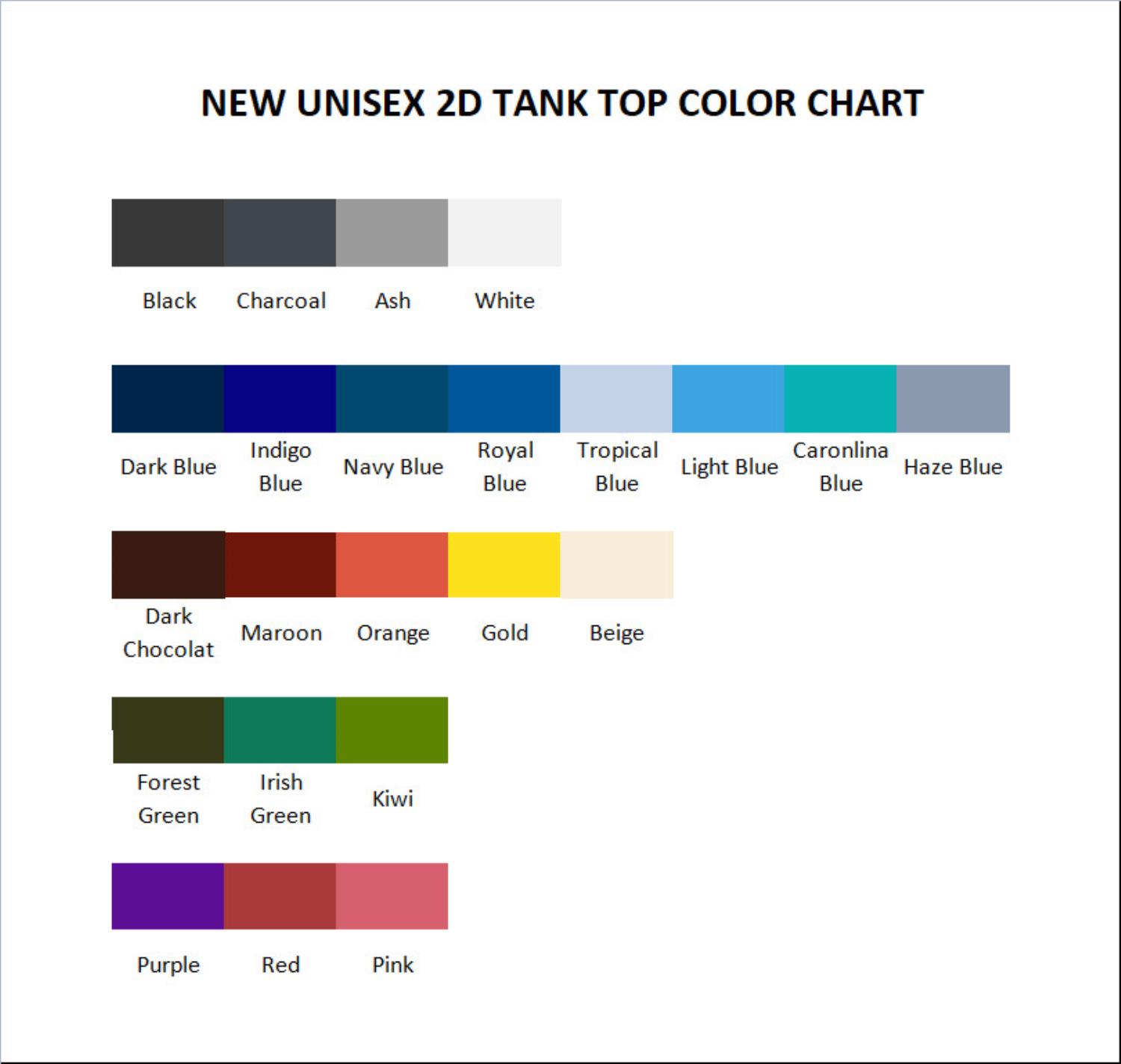 tank top color chart - American Dad Merch